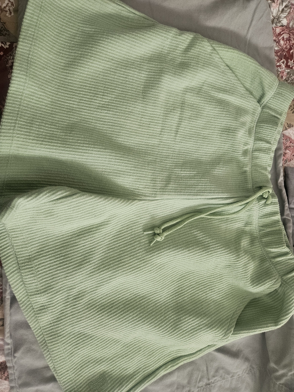 PINK Victoria's Secret Mint Ribbed Lounge Shorts